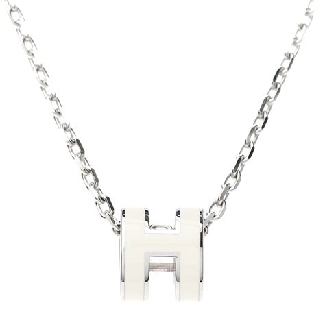 hermes pendant pop h white|mini pop h necklace.